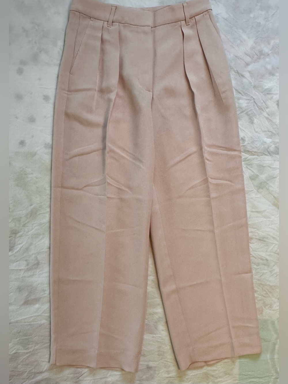 Banana Republic Pleated Wide-Leg Pants in Blush Pink